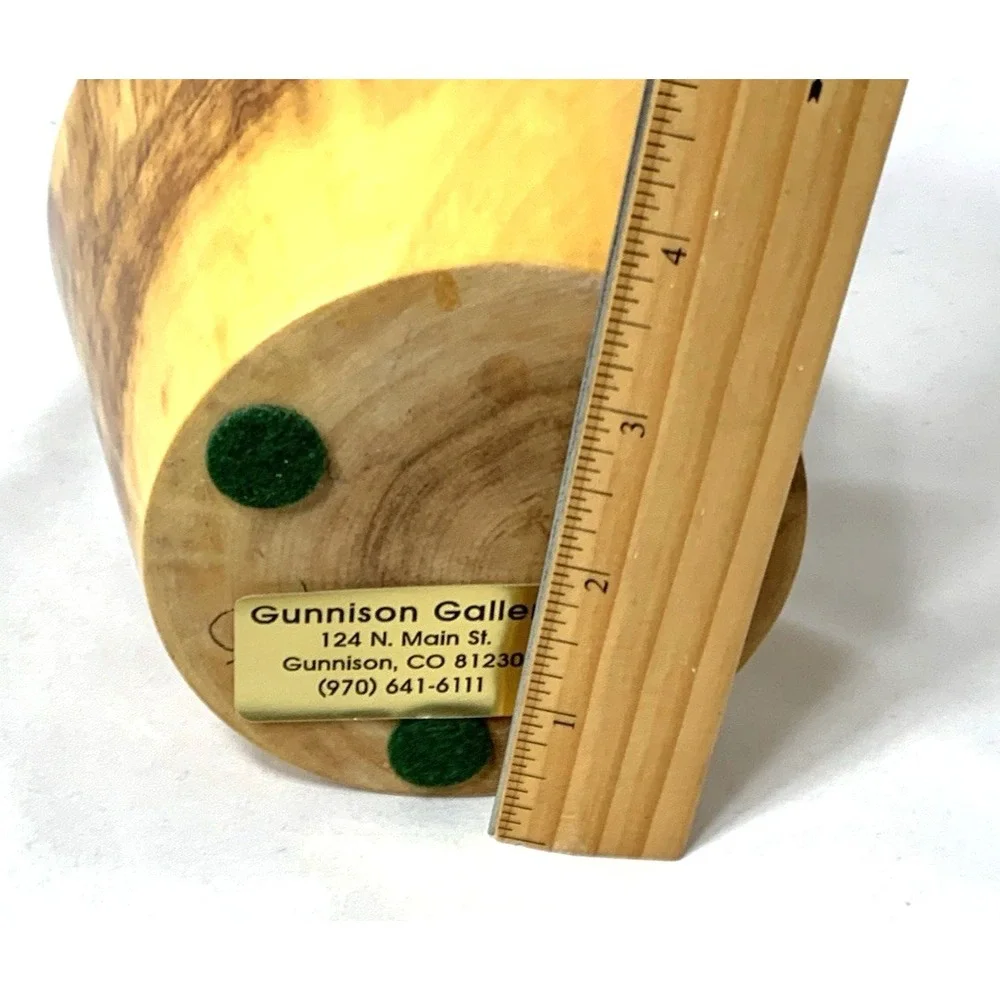 Artisan Signed Aspen Wood Vase Colorado Made USA Hand Turned Gary Duncan‎